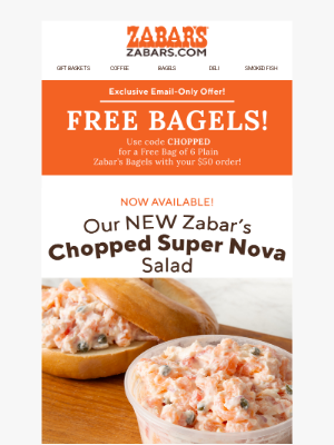 FREE Bagels! Plus our NEW Chopped Super Nova is here!