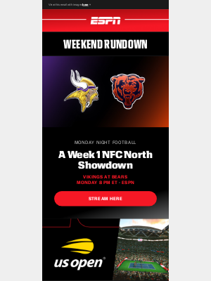 ESPN - This Weekend: Vikings at Bears on MNF & More 🏈