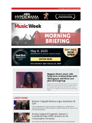 Music Week - Beggars Music execs talk long-term relationships with Obongjayar and Mica Levi plus new signings