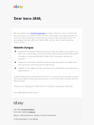 Updates to our User Privacy Notice