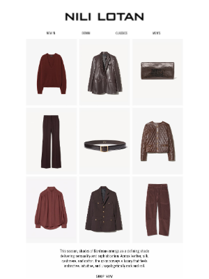 Nili Lotan New York - Fall, in Shades of Bordeaux