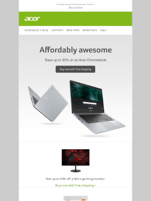 Acer - The moment you’ve been waiting for is here – top products are on sale now