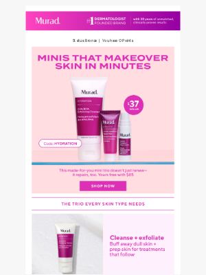 Murad - Your free gift: Minis that makeover skin in minutes ⏲️