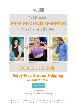 JunoActive - Ship all your favorites FREE!🚢