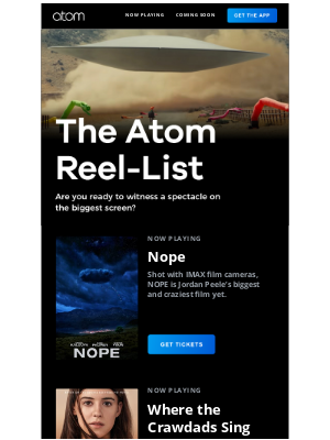 Atom Tickets - Say yes to NOPE in theaters this weekend