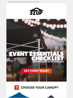 EZUP Instant Shelters - Attract, Engage, and Grow with Event Essentials Checklist