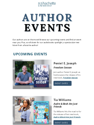 Hachette Book Group - Meet Your Favorite Authors: Find an Event Near You!
