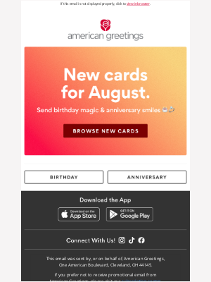 American Greetings - 🙌 August ecards are here