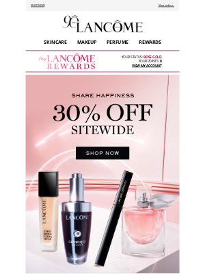 Lancome - Fall Beauty: 30% OFF Your Must-Haves!