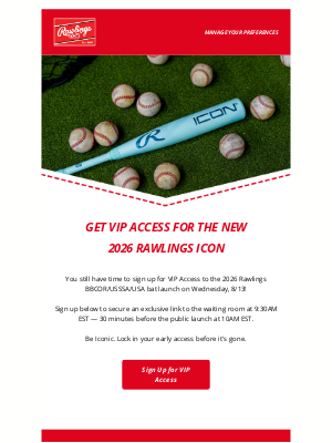 Rawlings Sporting Goods - Get VIP Access to the NEW Rawlings ICON — Dropping 8/13