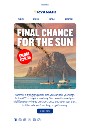 Ryanair - Final chance for sun