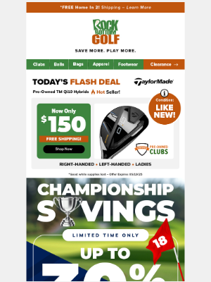 Rock Bottom Golf - CONGRATS Scottie! 🏆 Up To 30% OFF ➡️ ENDS @ MIDNIGHT!