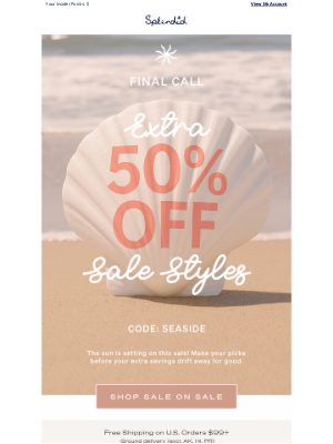 Extra 50% Off Sale—Take Your Last Dip 🌊