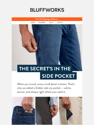 Bluffworks - Travel Smarter With Our Hidden Side Pocket