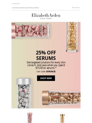 Elizabeth Arden USA - eugene, unlock 25% off serums today