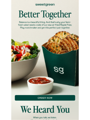 sweetgreen - Would you like fries with that?