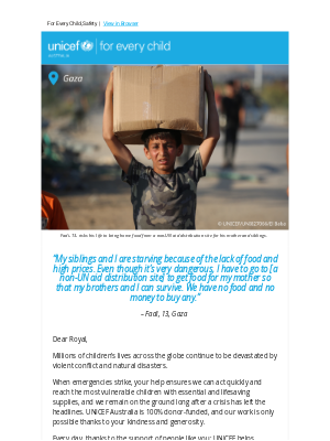 UNICEF (Australia) - ⏰ Royal, there’s still time to make an impact on children’s lives.⏰