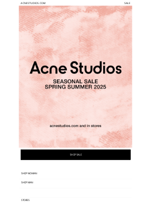 Acne Studios - Spring/Summer 25 Sale now live