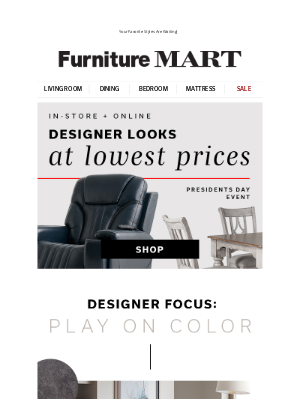 The Furniture Mart - 💫 Presidents Day Savings All Month Long