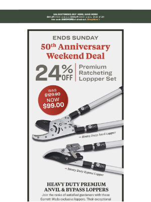 Garrett Wade - 50th Anniversary Weekend Deal!