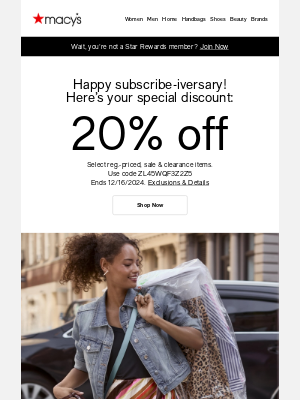 Macy's - Happy subscribe-iversary to you!