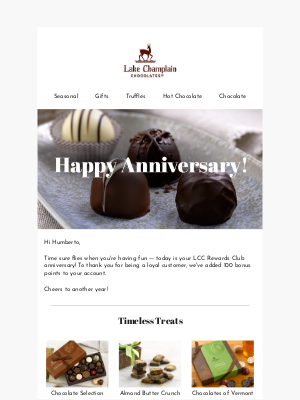Lake Champlain Chocolates - Happy Anniversary!
