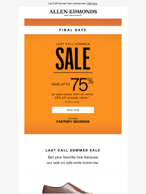Allen Edmonds - Final days to save up to 75%