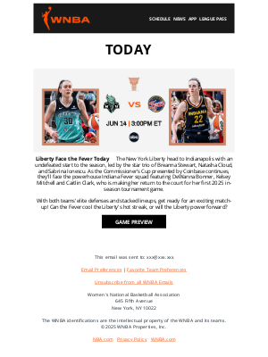 National Basketball Association (NBA) - TODAY 🏀 NYL vs. IND on ABC