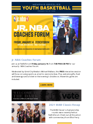 Memphis Grizzlies - Join us for a Jr. NBA Coaches Forum