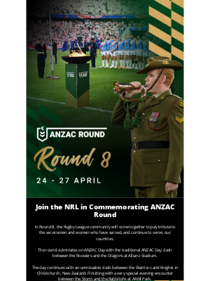 NSW Rugby League (Australia) - Welcome to ANZAC Round 2025🎖