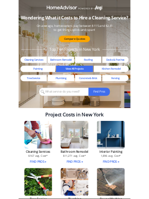 HomeAdvisor - Cleaning Costs in New York