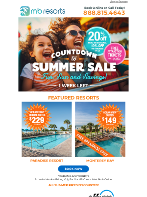 Brittain Resorts & Hotels - 🌊Only A Few Days Left! The Beach Is Within Reach: Ocean View Suites from $149 Per Night During Our Countdown to Summer Sale!🏄‍♂️