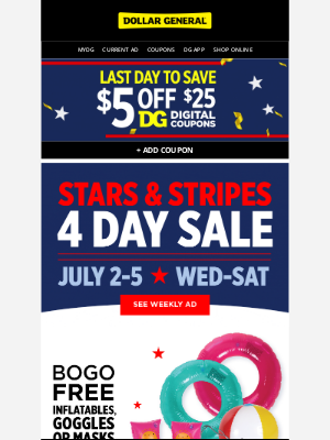Dollar General - 🇺🇸🎇 DON’T MISS: 4th of July sale happening NOW.