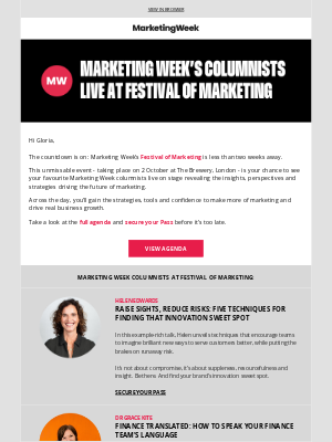 Marketing Week - Hear directly from Marketing Week’s expert columnists LIVE at Festival of Marketing