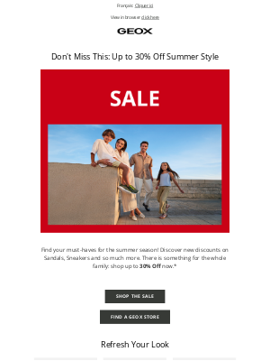 Geox - Don't Miss This: Up to 30% Off Summer Style