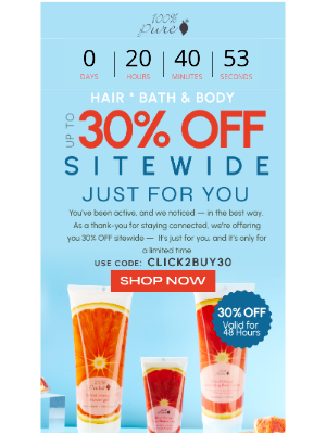 100% PURE - Unlock Your 30% OFF Now! 🎉