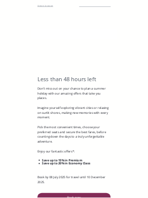Qatar Airways - Limited time left to make every summer journey memorable
