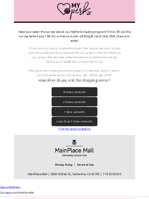 Westfield - Last Chance: Your Feedback is Important to Us!