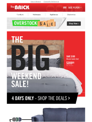 The Brick (CA) - This weekend only - BIG savings so little time!
