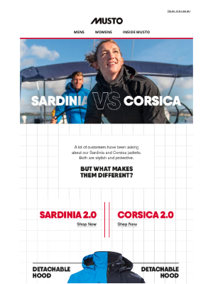 Musto UK - Sardinia vs Corsica: Spot the difference