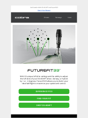 Cobra Golf - The Future Of Fitting Is Here - FutureFit33