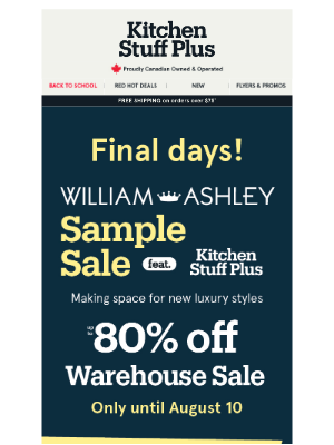 Kitchen Stuff Plus - 3 Days Left to Save up to 80%! 👀