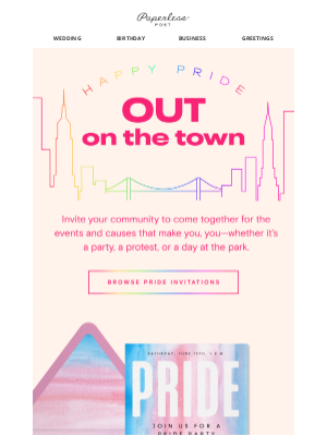 Paperless Post - New Pride invitations are OUT 🏳️‍🌈
