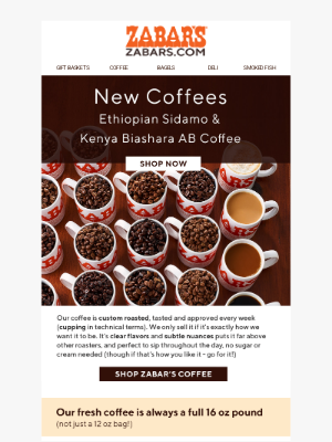 Zabar's - Launching NEW Coffee Roasts! Ethiopian Sidamo & Kenya Biashara AB