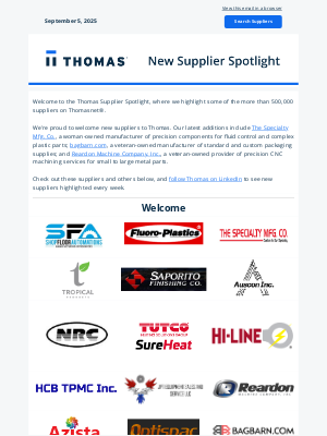 Thomas - Introducing New Thomas Suppliers