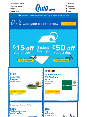 Quill - PENNY DEALS ARE HERE>> Plus $50 Off or $15 Off and BONUS Coupons!