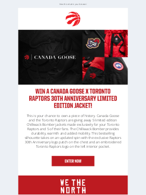 Toronto Raptors - Win A Canada Goose x Toronto Raptors 30th Anniversary Limited Edition Jacket!