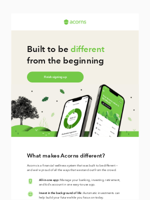 Acorns - Acorns: Built to be different from the beginning 🌳