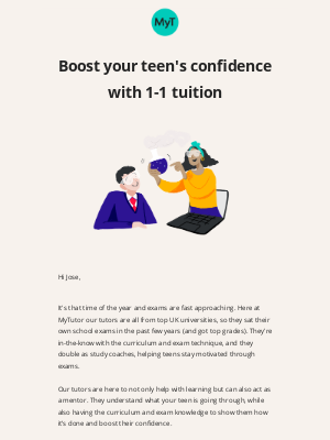 MyTutor - Boost your teen's confidence with 1-1 tuition