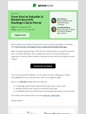 Sprout Social - [Invite] ⏩ From 0 to Duolingo-level social results